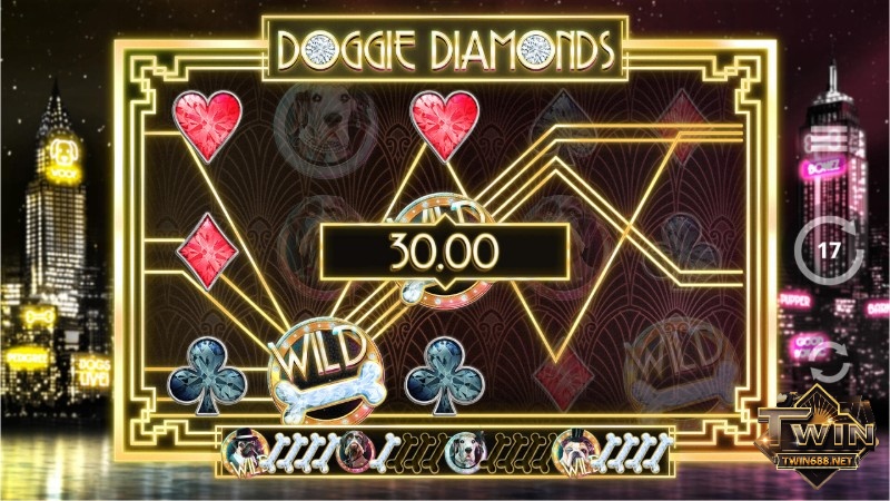 Kích thước đặt cược Doggie Diamonds dao động từ £0,25 đến tối đa £50 mỗi lần quay